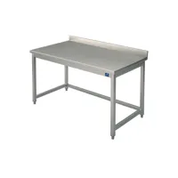 table inox de travail avec dosseret gamme 600 - virtus -  - 1200x600 x600x850mm
