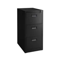 armoire de bureau verrouillable étagère meuble 3 tiroirs noir helloshop26 08_0000376