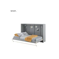lenart lit escamotable concept pro cp05 120x200 horizontal gris mat
