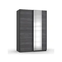 armoire portes coulissantes maera 135 cm  graphite digi-steel-optic 20101005297