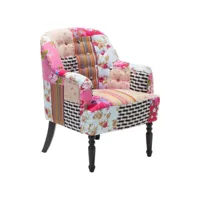 fauteuil patchwork fauteuil en tissu multicolore mandal 25426
