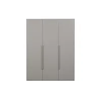 rens - armoire 3 portes en bois h210cm - couleur - gris clair