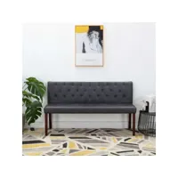 banc 148,5 cm  banc de jardin banc de table de séjour gris similicuir daim meuble pro frco94518