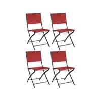chaise pliante en acier et toile dream (lot de 4) graphite, rouge