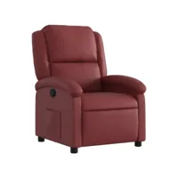 fauteuil inclinable, fauteuil de relaxation, chaise de salon rouge bordeaux similicuir fvbb63557 meuble pro