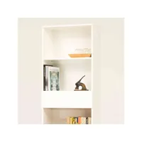 bibliothèque 4 étagères 1 tiroir en bois massif blanc - bi0018