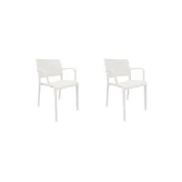 set 2 fauteuil new fiona - resol - blanc - fibre de verre, polypropylène 523x520x805mm