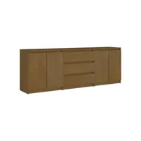 armoire de rangement, armoire d'appoint marron miel 180x36x65 cm bois de pin massif pks27758 meuble pro