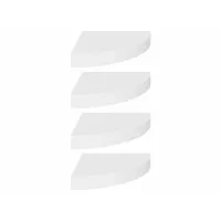 moderne étagères d'angle flottantes 4 pcs blanc 25x25x3,8 cm mdf