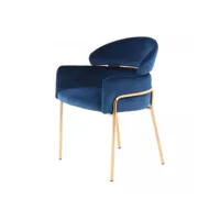 fauteuil fait main ava bleu 57x58 oeko tex® en polyester doux et soyeux