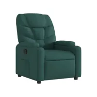 fauteuil inclinable, fauteuil de relaxation, chaise de salon vert foncé tissu fvbb60002 meuble pro