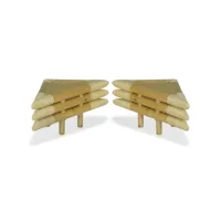 table de chevet 2 pcs 60 x 60 x 40 cm bambou naturel