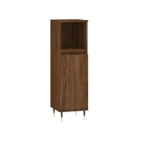 armoire de bain chêne marron 30x30x100 cm bois d'ingénierie