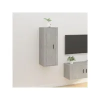 meuble tv de qualité  mural gris béton 40x34,5x100 cm