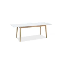 cesan - table de salle à manger de style scandinave - dimensions 120x68x75 cm - base en bois massif - plateau en mdf laminé - blanc