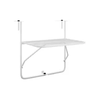 vidaxl table de balcon blanc 60x40 cm acier