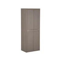 armoire de rangement jardin marron 65x45x172 cm pp aspect bois