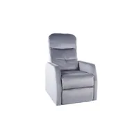 fauteuil de relaxation pliant en velours ares - gris - h 100 cm