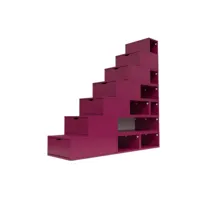 escalier cube de rangement hauteur 175 cm  prune esc175-pr