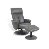 fauteuil de relaxation manuel - nephos - cuir anthracite
