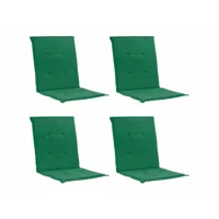 lot de 4 coussins de chaise de jardin 100% polyester imperméable vert 100 x 50 x 3 cm dec021685