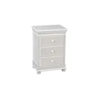 table de chevet 3 tiroirs bois-gris blanc - perla - l 51 x l 38 x h 73 cm - neuf