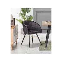 eva - fauteuil chaise de salle à manger - finition tissu velours noir - pieds noir et dorés en acier inoxydable - style scandinave