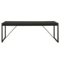 table à rallonge 180/230 cm 10 places bois massif noir vintage et pieds acier noir zayane