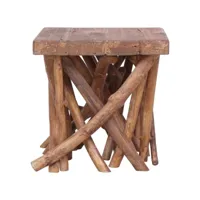 table de salon en rondin 40x40x40 cm bois solide