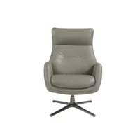 fauteuil pivotant inclinable en cuir gris