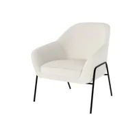 fauteuil blanc aubin effet laine bouclette