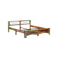 cadre de lit bois de récupération massif 180 x 200 cm