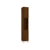 armoire de bain chêne marron 30x30x190 cm bois d'ingénierie