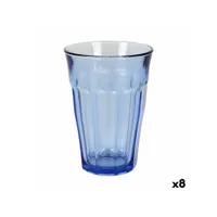set de verres duralex picardie 360 ml bleu 8 unités (4 pièces)