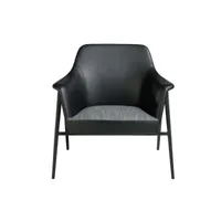 fauteuil en tissu et simili cuir noire