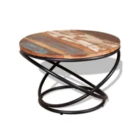 table basse table de salon  bout de canapé bois de récupération massif 60 x 60 x 40 cm meuble pro frco14750