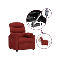 fauteuil relax électrique fauteuil de massage - fauteuil de relaxation bordeaux tissu meuble pro frco31591