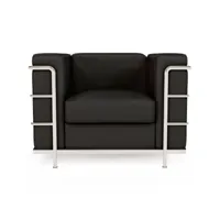 fauteuil design - revêtement en cuir végétalien - lecur noir