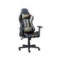 paris prix - fauteuil de bureau pivotant camouflage 127-137cm noir