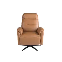 fauteuil pivotant en cuir marron