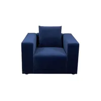 fauteuil en velours kalia - bleu