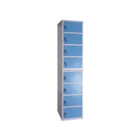 armoire à casiers verrouillables hwc-l61, armoire de bureau à usage multiple, verrouillable métal 180x38x42cm ~ bleu