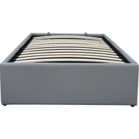 lit simple en pvc avec coffre ava - 90 x 190 cm - gris