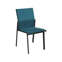 chaise de jardin empilable delia graphite et bleu