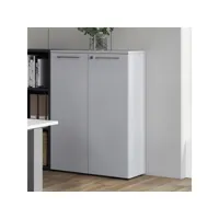 armoire basse de bureau moderne grise hacienda