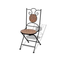 2 pcs chaises pliables de bistro - chaises d'extérieur - fauteuils de jardin céramique terre cuite togp20733