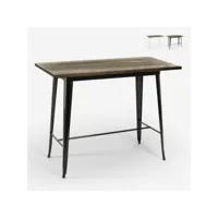 table de cuisine salle à manger style industriel 120x60 bois métal catal.