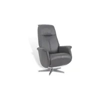 fauteuil de relaxation manuel - grapheus - cuir anthracite