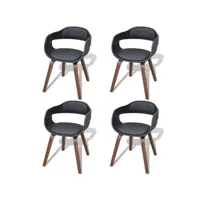 moderne chaises de cuisines, chaises à manger lot de 4 noir bois courbé et similicuir best00004089523-vd-confoma-chaise-m07-1266