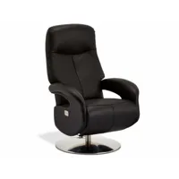 fauteuil relax électrique bull noir cuir, pvc 140049